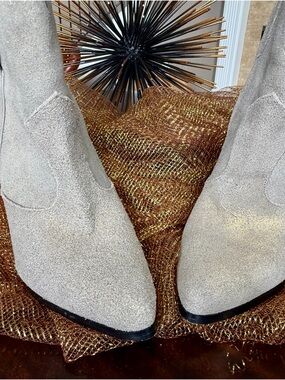 Aldo Light Gray Suede Pointed Toe Ankle Boots